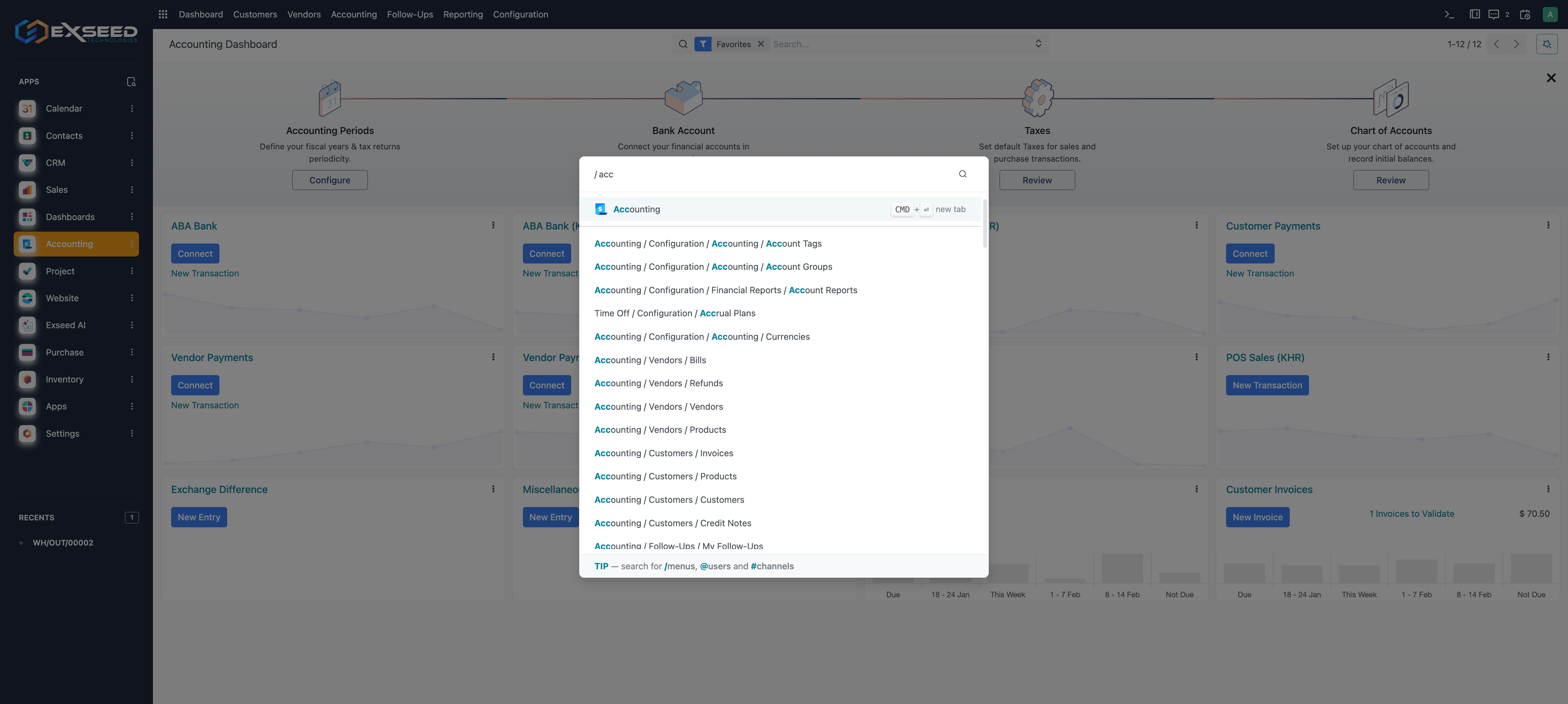 ExseedERP Accounting Dashboard